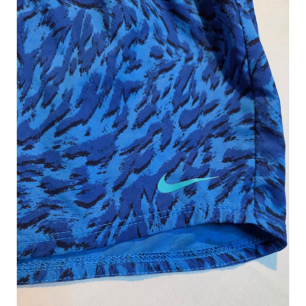 Nike Kids Dri-FIT Running Shorts Blue Black Tiger Print Athletic Size Medium - Picture 2 of 6
